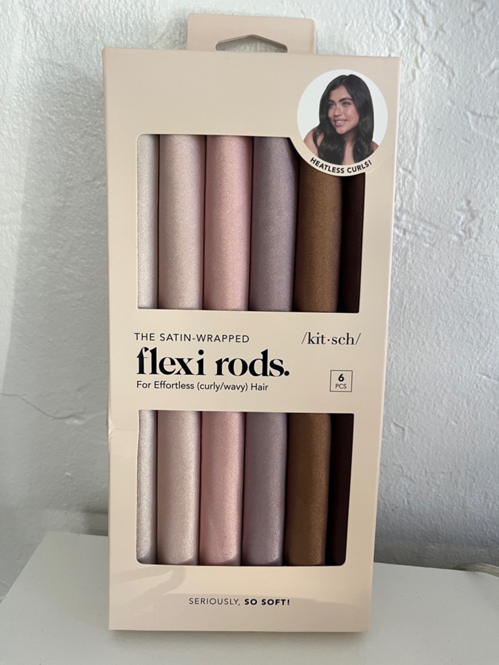 Kitsch Satin-Wrapped Flexi Rods in Pink, Mauve & Brown